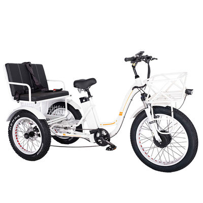 750W voorwielen elektrische riksja trike met 21AH lithiumbatterij en 7 versnellingsbakken