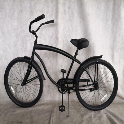 Gewone Pedal Zwart Kleur Single Speed 26 Inch Custom Mens Beach Cruiser Bike voor volwassenen Bruto Gewicht 17kg