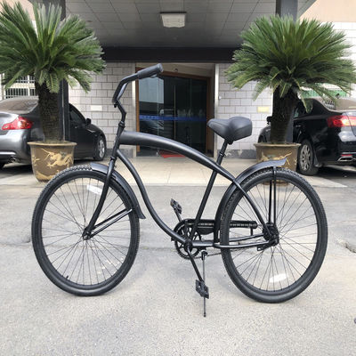 Gewone Pedal Zwart Kleur Single Speed 26 Inch Custom Mens Beach Cruiser Bike voor volwassenen Bruto Gewicht 17kg