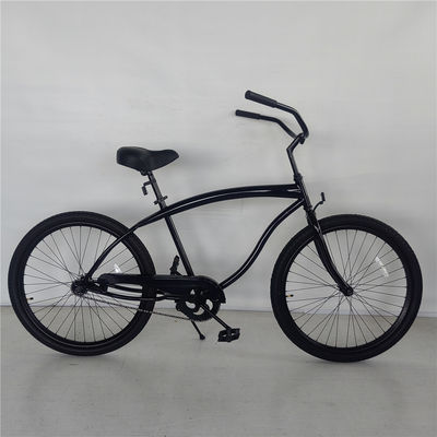Gewone Pedal Zwart Kleur Single Speed 26 Inch Custom Mens Beach Cruiser Bike voor volwassenen Bruto Gewicht 17kg