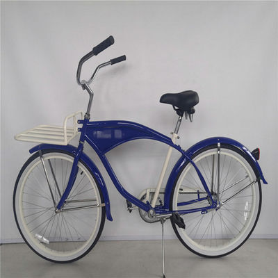 26 inch White Wall Custom Men's Beach Cruiser Bike met logo en plastic pedaal 15KG