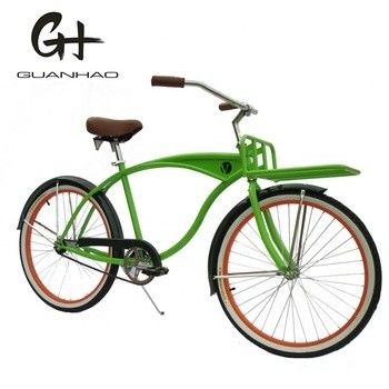 26 inch White Wall Custom Men's Beach Cruiser Bike met logo en plastic pedaal 15KG
