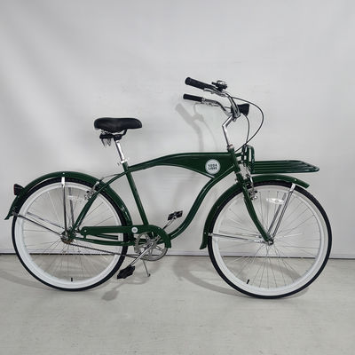 26 inch White Wall Custom Men's Beach Cruiser Bike met logo en plastic pedaal 15KG