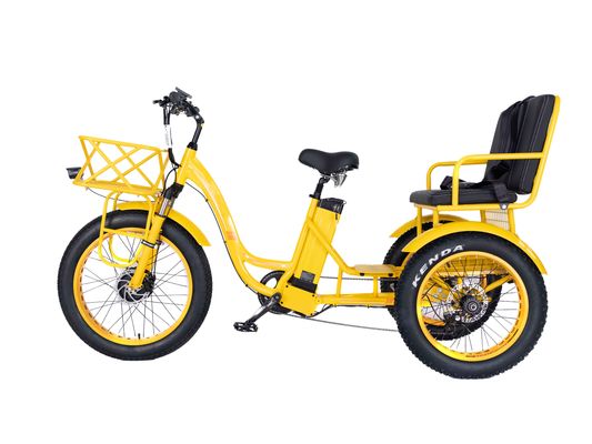 Elektrische rickshaw 750W Front BaFang Motor 21AH Lithiumbatterij 60KM USA Volwassen 24&quot; Fat Snow Big band Passagiersstoel