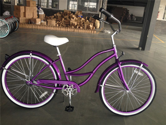 26 inch witte kleur single speed vrouwen vintage beach cruiser fiets voor casual riding