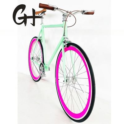 700C fiets met vaste versnellingen met een Hi-Ten staalframe en CE CPSC-certificering