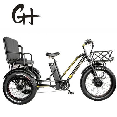 24&quot; 48V voorwiel 750W 45KM/H Max Loading 300KG 21AH Lithiumbatterie Elektrische driewielers