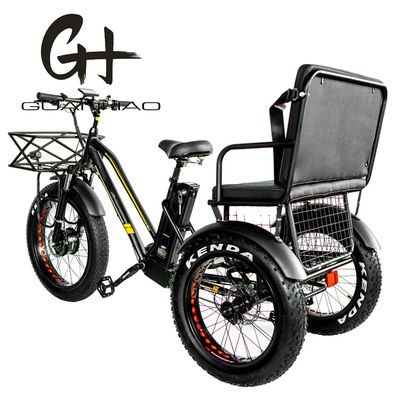 24&quot; 48V voorwiel 750W 45KM/H Max Loading 300KG 21AH Lithiumbatterie Elektrische driewielers
