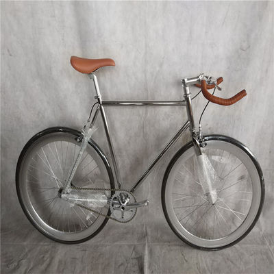 Classic 700Cx28C Vintage Chrome Fixed Gear Bike 58cm Single Speed Fixie Fiets 13kg