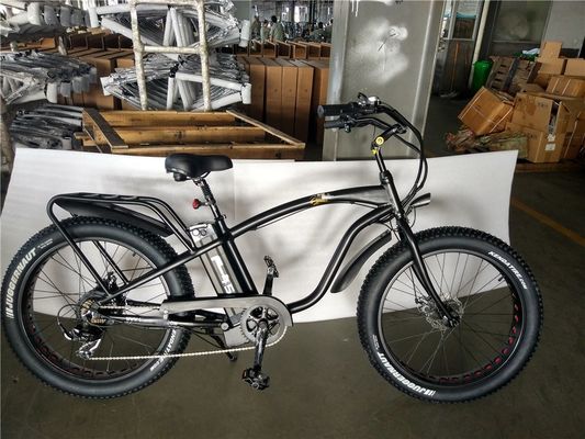 26*4.0 inch Fat Tire Elektrische Beach Cruiser Fiets Aangedreven door 17 Ah Lithium Battery