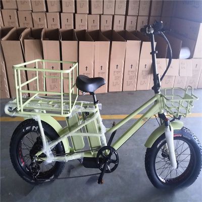 Elektrische vrachtfiets voor langeafstandsbezorging met dubbele lithiumbatterijen en schijfrem