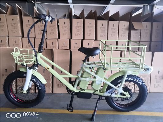 Elektrische vrachtfiets voor langeafstandsbezorging met dubbele lithiumbatterijen en schijfrem
