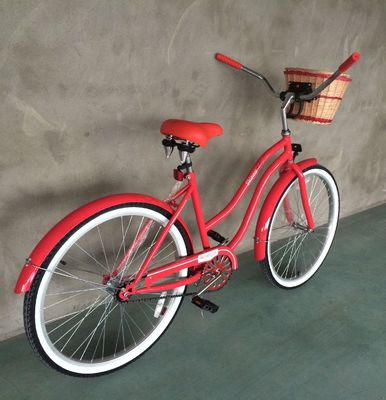 26&quot; Single Speed Coaster Lady Beach Cruiser Bike Aluminium Alloy Frame OEM Logo voor Lady