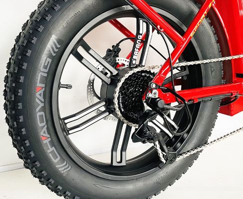20 Inch Fat Tire Ebike Krachtigste Rode Kleur Opvouwbare Elektrische Fiets Met Leger Stem