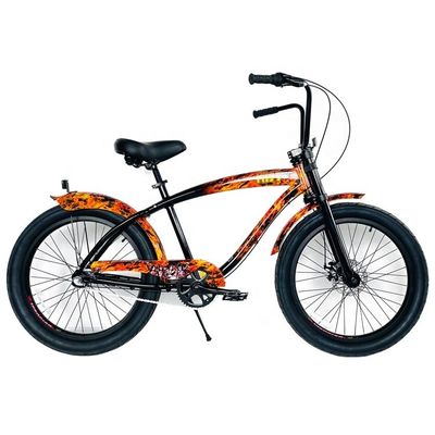 USA Mensen 24&quot; 3.0 Fat Tire Aluminium Frame Beach Cruiser Bike met schijfrem