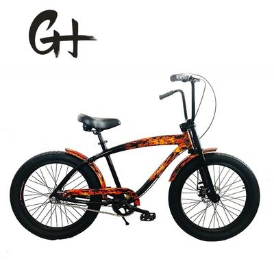USA Mensen 24&quot; 3.0 Fat Tire Aluminium Frame Beach Cruiser Bike met schijfrem