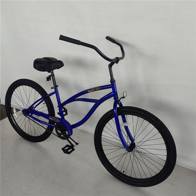 2024 Model 26&quot; Single Gear Foot Brake Anti Rust Vrouwen Beach Cruiser Bike Steel Fork