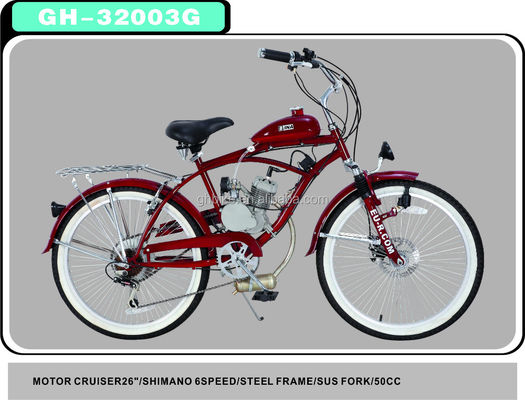 Elektrische Beach Cruiser Fiets met 50cc Motor 2015 Model Steel Frame Elektrisch inbegrepen