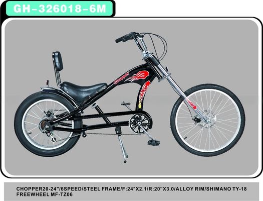 Aanpasbare 24&quot; Low Rider Chopper Bike/Bicycle met stalen kraan in elke kleur