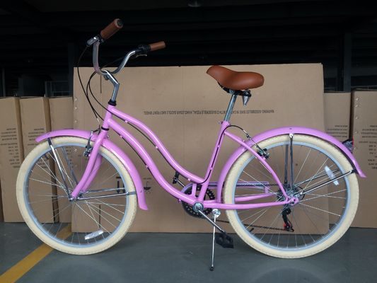 USA Made 26&quot; 7 Speed Shimano Hi-Ten Steel Frame Beach Cruiser Bike voor vrouwen en meisjes