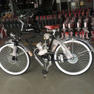 26 Inch Cruiser Motorbike Fiets met 4-takt gasmotor benzine motor kit V rem