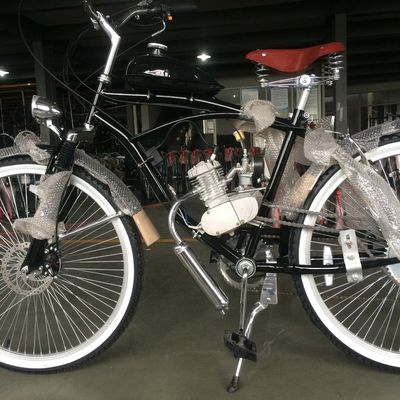 26 Inch Cruiser Motorbike Fiets met 4-takt gasmotor benzine motor kit V rem