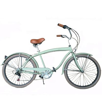 Dubbele V-rem 26&quot; 2.125 Witte wandband Hi-Steel Frame Shimano 7 Speed OEM Customized Adult Men CE CPSC USA Market Beach Cruiser Fiets