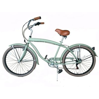 Dubbele V-rem 26&quot; 2.125 Witte wandband Hi-Steel Frame Shimano 7 Speed OEM Customized Adult Men CE CPSC USA Market Beach Cruiser Fiets