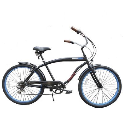 Dubbele V-rem 26&quot; 2.125 Witte wandband Hi-Steel Frame Shimano 7 Speed OEM Customized Adult Men CE CPSC USA Market Beach Cruiser Fiets