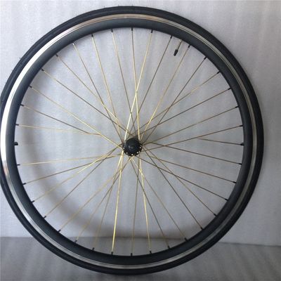 43 mm geanodiseerde blauwe flipflop vaste versnelling wegfietswiel set met kleurrijke spaken