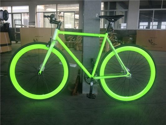 Kleur 700C Groen Single Speed Fixie Gear Bike met Neon Nights Glow-in-the-Dark Verf