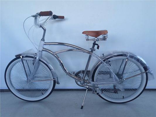 26*2.125 band Vintage stijl Volwassen 26 inch Single Speed Retro Chrome Beach Cruiser Bike Fiets