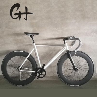 700C CE OEM 7005 Aluminium legering vaste versnelling Single Speed Volwassen 80MM Rim Carbon Fork Track Bike