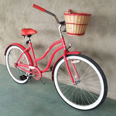 26&quot; Steep Thru Beach Cruiser Bike voor vrouwen met eenpersoonsversnellingen en aluminium velgen