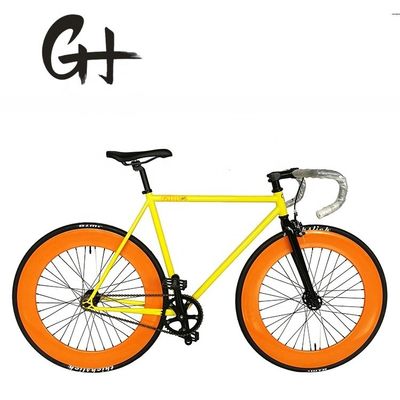 CE goedgekeurde 700C 80MM grote velg kleurrijke single speed vaste versnellingsfiets met 1,6m legering stam