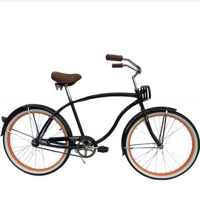 26 inch Single Speed Adult Beach Cruiser Bike met metalen bak