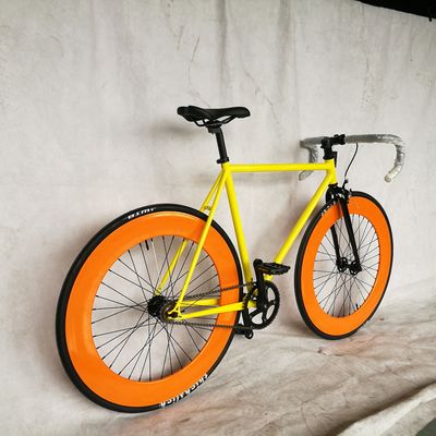CE goedgekeurde 700C 80MM grote velg kleurrijke single speed vaste versnellingsfiets met 1,6m legering stam