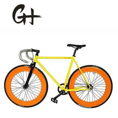 CE goedgekeurde 700C 80MM grote velg kleurrijke single speed vaste versnellingsfiets met 1,6m legering stam