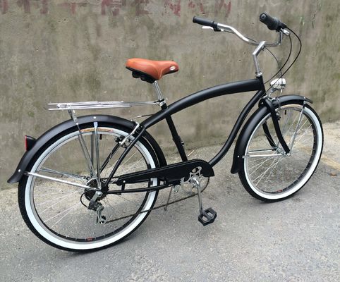 Hard Frame 26&quot; Wielgrootte Shimano 7 Speed Amerikaanse Achterste Rack Mensen Beach Cruiser Bike