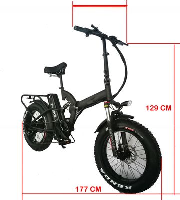 20" Wiel Grootte 52V 21AH Lithiumbatterie 1000W 50KM/H Full Suspension Elektrische vouwfiets