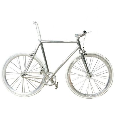 OEM 700C Sliver Paint Fixed Gear Fiets met CR-MO Chrome Rim anodiseren JIS Standard