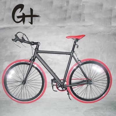 700C Full Matte Black OEM Aluminium Frame Single Speed Road Bike Bruto gewicht 13 kg