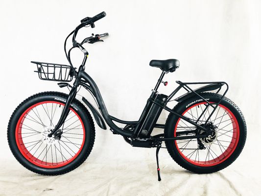 26" 750W 48V 20MPH OEM 21AH UL2849 Volwassenen Vrouwen Lady Beach Cruiser Electric Big 4.0 Fat Sneeuwband Fiets