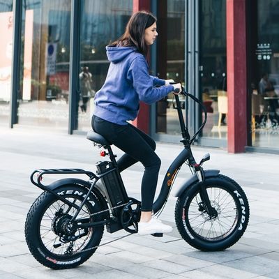 7 snelheid 20 " 48V 750W 14AH 20MPH Lithiumbatterij OEM UL2849 USA Markt Volwassenen Vrouwen Vrouwen Elektrische vouwbare sneeuw Grote platte band fiets