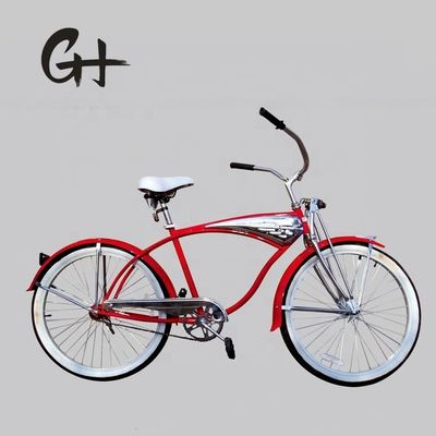17kg 26inch 68Spokes Rim Sliver kleur CP frame Chroom verf single speed OEM/ODM mannen voorveervork strand cruiser fiets