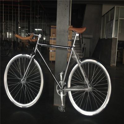 NO Opvouwbare 700C Chrome Kleur Single Speed Adult Racing Fixie Bike van OEM Taiwan Parts