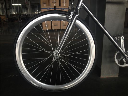 NO Opvouwbare 700C Chrome Kleur Single Speed Adult Racing Fixie Bike van OEM Taiwan Parts