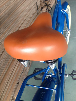 Blauwe kleur Single Speed 26 inch Vintage Cruiser fiets voor mannen met voorwiel V rem