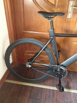700c Zwarte Aluminium Frame Fixie Bike met Double V Brake Fixed Gear Man Track Bike