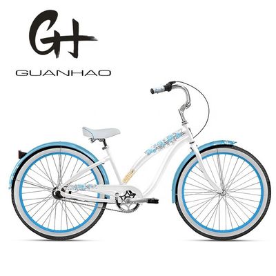 Mooie vrouwen Beach Cruiser Fiets met Inner Water Sticker 26 inch 3 Speed OEM/ODM